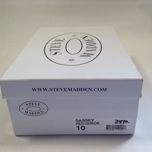 Steve Madden Sassey red suede sandals 9.5 B with 4 inch heels - Picture 9 of 10